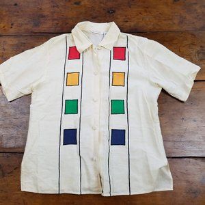 Unique Vintage Ann Taylor Colorblock Blouse